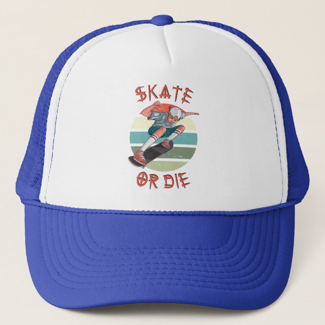 Skate oder die Skateboarder Boy Truckerkappe (Vorderseite)