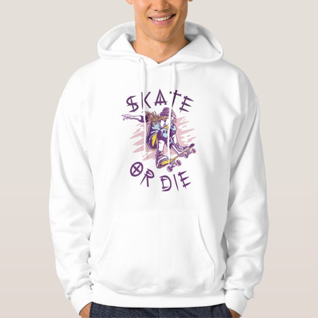 Skate oder die Skateboarder Girl Hoodie (Vorderseite)