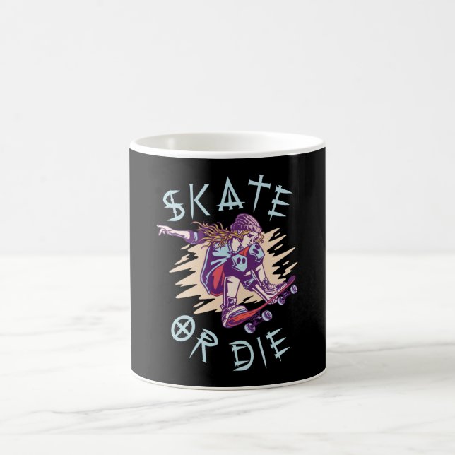 Skate oder die Skateboarder Girl Kaffeetasse (Mittel)