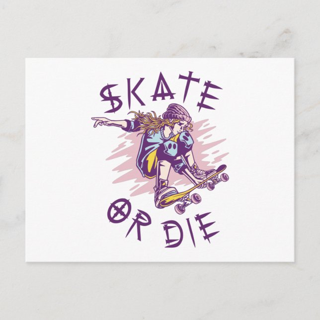 Skate oder die Skateboarder Girl Postkarte (Vorderseite)