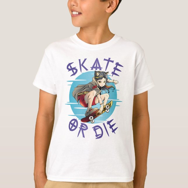 Skate oder die Skateboarder Girl T-Shirt (Vorderseite)