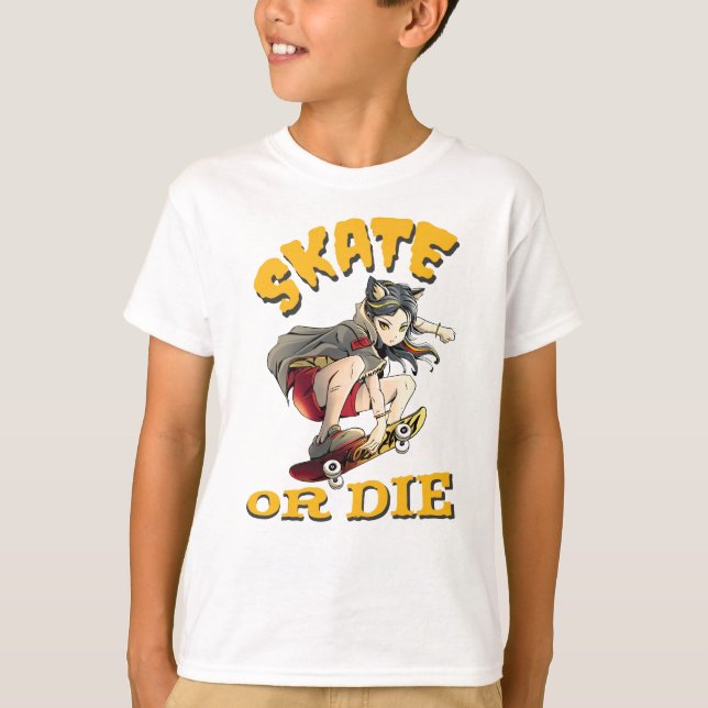 Skate oder die Skateboarder Girl T-Shirt (Vorderseite)