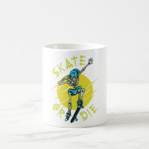 Skate oder die Skeleton-Skateboarder Kaffeetasse