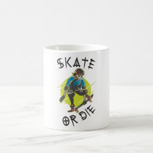Skate oder die Skeleton-Skateboarder Kaffeetasse