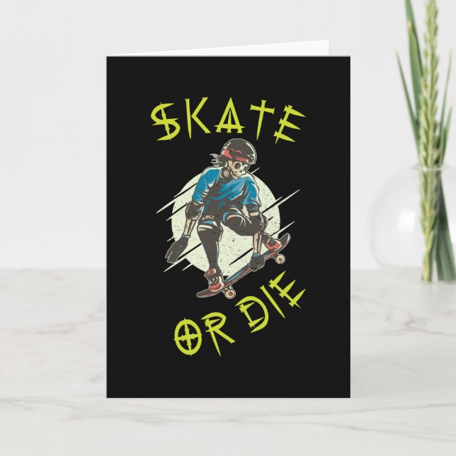 Skate oder die Skeleton-Skateboarder Karte (Vorderseite)