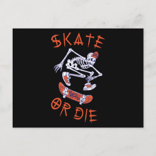 Skate oder die Skeleton-Skateboarder Postkarte