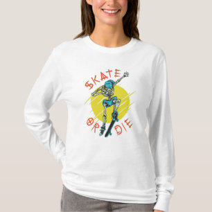 Skate oder die Skeleton-Skateboarder T-Shirt