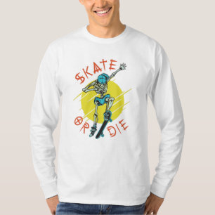 Skate oder die Skeleton-Skateboarder T-Shirt