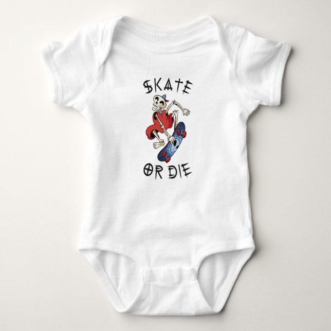 Skate oder die Skelettläufer Baby Strampler (Vorderseite)