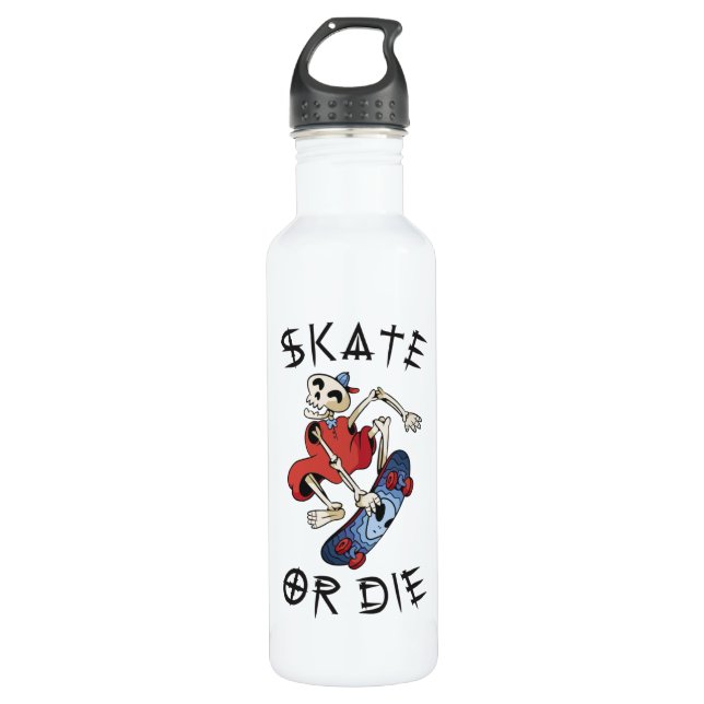 Skate oder die Skelettläufer Edelstahlflasche (Vorderseite)