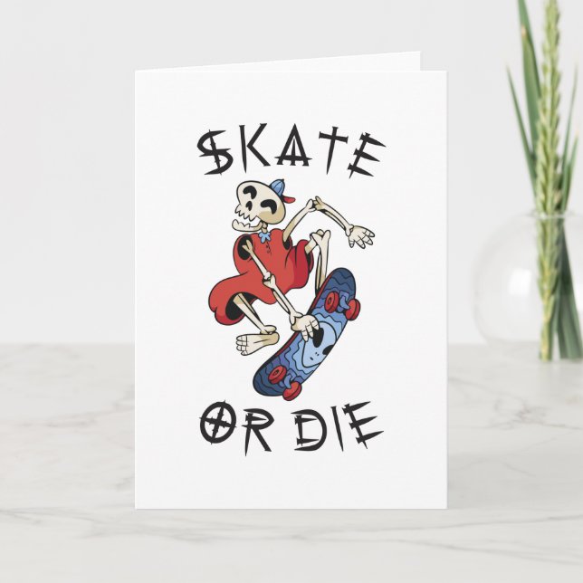 Skate oder die Skelettläufer Karte (Vorderseite)