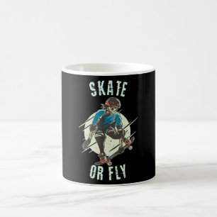 Skate oder Fly Skeleton Skateboarder Kaffeetasse