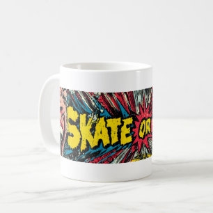"Skate oder Schrei" Retro Pop Art Kaffeetasse