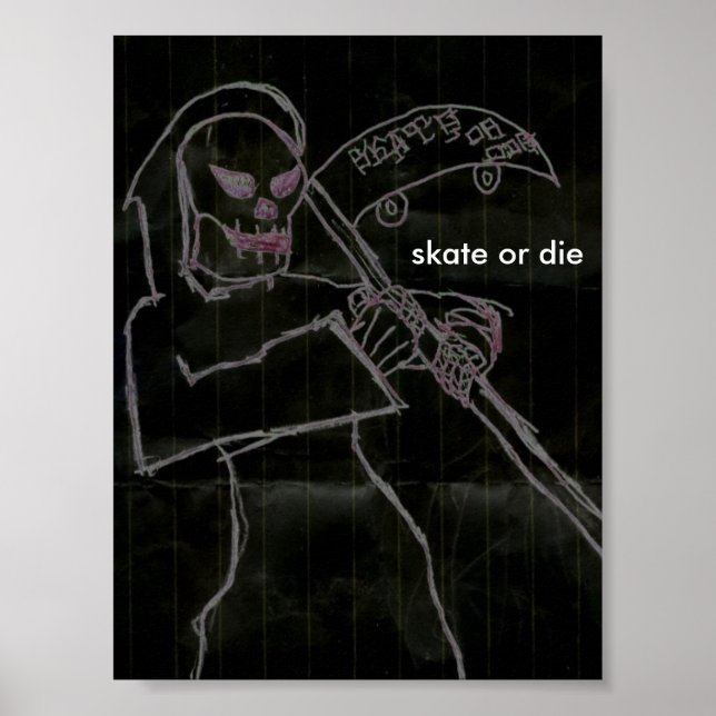 Skate oder schwarz die poster (Vorne)