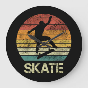 Skate Olli Vintage-Design für Skater Große Wanduhr
