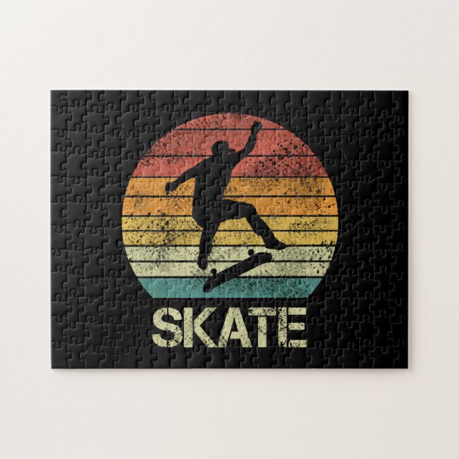 Skate Olli Vintages Design für Skater Puzzle (Horizontal)