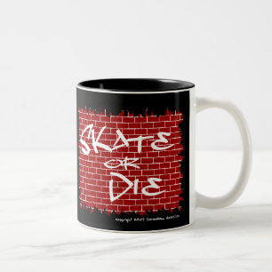 Skate Or Die Kaffeebecher Zweifarbige Tasse