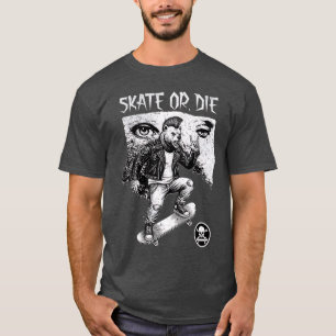 Skate or Die Punk Bär Streetwear Grafik T-Shirt