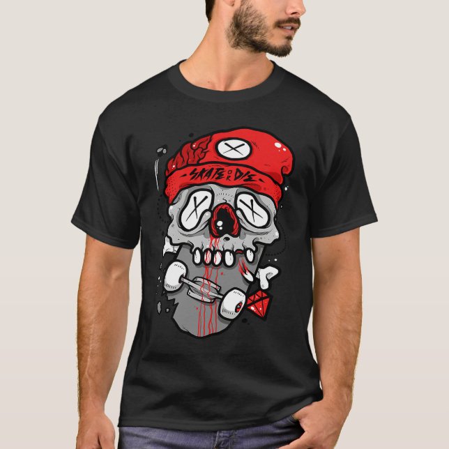 Skate or Die  Skater Board American Cool Graphic T-Shirt (Vorderseite)