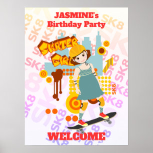 Skate Park Fun Boy Geburtstagsparty Poster