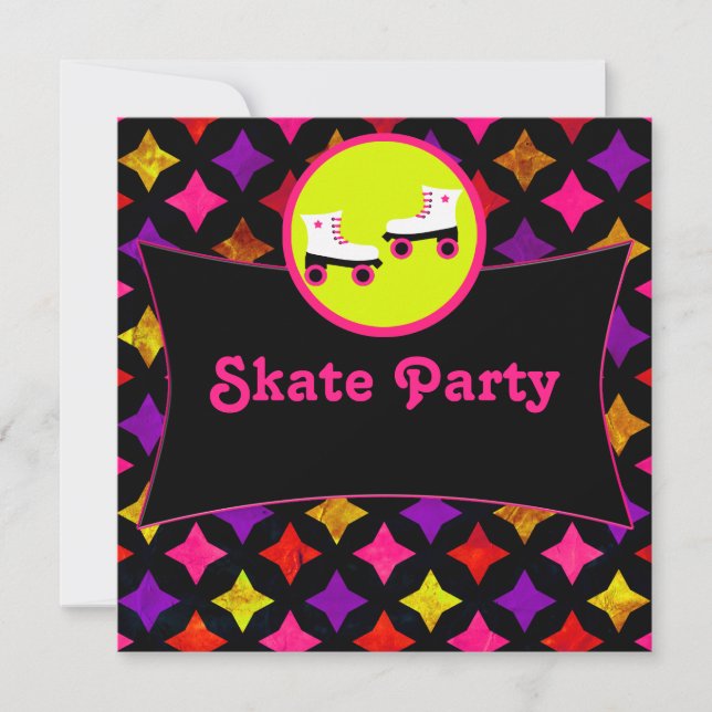 Skate Party Einladung (Vorderseite)