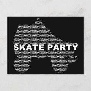 Skate-Party Einladungen: Typstapel Einladungspostkarte