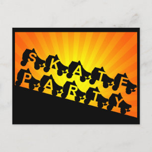 Skate Party: Sonnenuntergang Einladungspostkarte