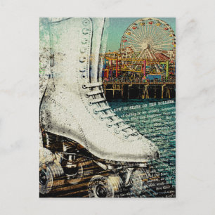 Skate Postcard Santa Monica Pier Roller Skaten Postkarte