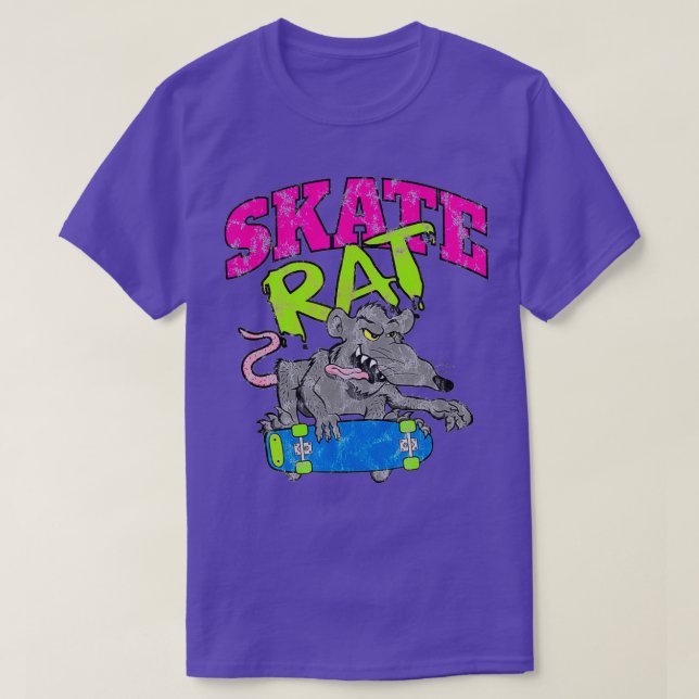 Skate Rat Retro Skateboarding gestört T-Shirt (Design vorne)