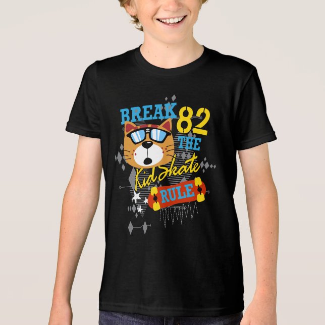 Skate-Regel brechen: Cool Cat Edition Tri-Blend Shirt (Vorderseite)