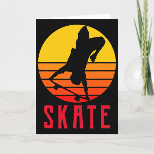 Skate Retro Vintage Skateboarder Skateboarding Karte