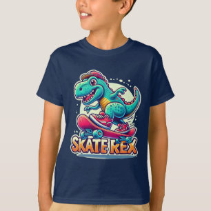 Skate Rex - Cooler Dinosaurier T - Shirt