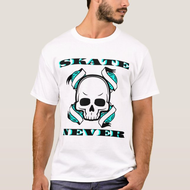 Skate-Schädel nie die T-Shirt (Vorderseite)