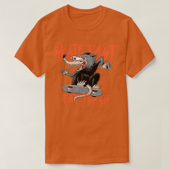 Skate schnell essen Müll T-Shirt (Design vorne)