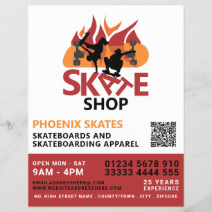 Skate Shop, Skateboarding-Werbung Flyer