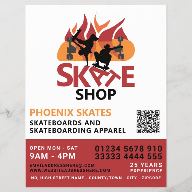 Skate Shop, Skateboarding-Werbung Flyer (Vorne)