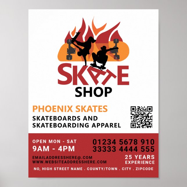 Skate Shop, Skateboarding-Werbung Poster (Vorne)