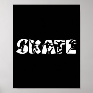 Skate Silhouette Schlittschuhlauf Skateboard Skate Poster