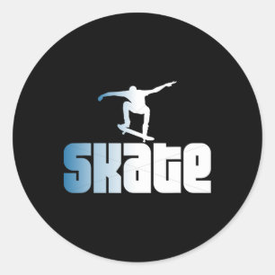 Skate Skateboard Retro Skaten Skateboarder Runder Aufkleber