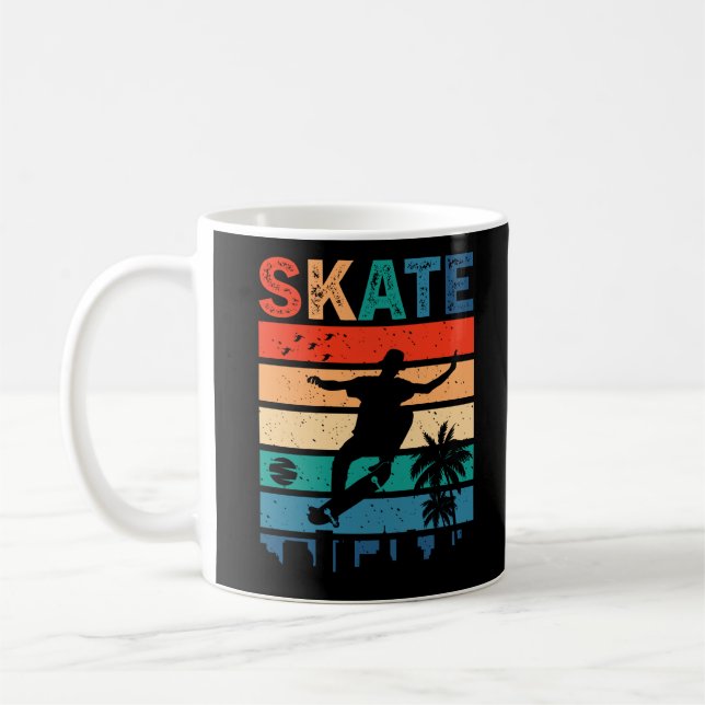 Skate Skateboarder-Geschenk Skateboard Retro Kaffeetasse (Links)