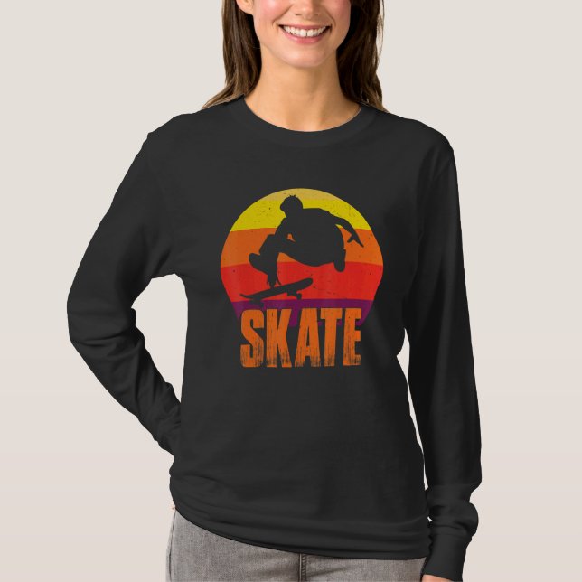 Skate Skateboarding Retro Sport  Skateboarder Vint T-Shirt (Vorderseite)