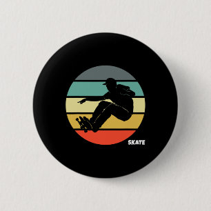 Skate Skateboarding Retro Vintage Skateboarder Ska Button