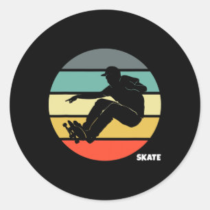 Skate Skateboarding Retro Vintage Skateboarder Ska Runder Aufkleber