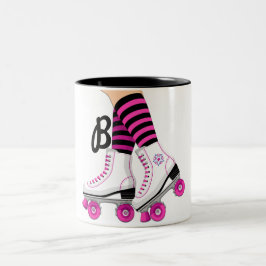 Skate-Skaten in Rosa und Schwarz Zweifarbige Tasse