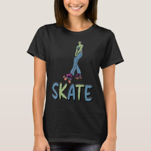 Skate Skater Girl Roller Skate Boho Hippie Girl T-Shirt