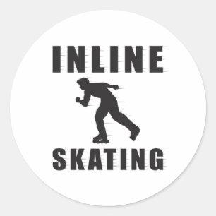 Skate Skater Inline Skaten Inliner Funny Geschenk Runder Aufkleber