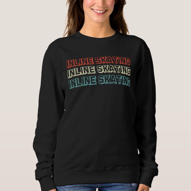 Skate Skater Roller Sport Skate Retro Roller Sweatshirt (Vorderseite)