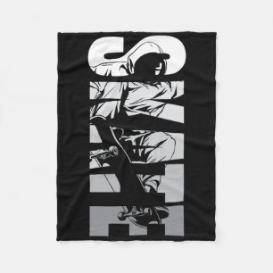 Skate Skater Skateboard Retro 90er  Fleecedecke