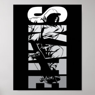 Skate Skater Skateboard Retro 90er Poster