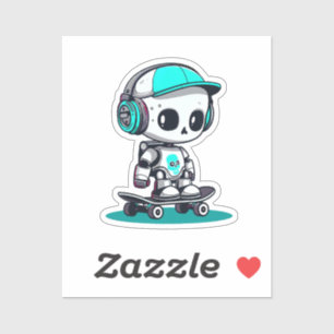 Skate SkullBot Aufkleber